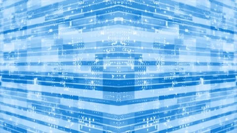 3D royal blue striped box pattern moving technology cyberspace background Stock Footage 272431910