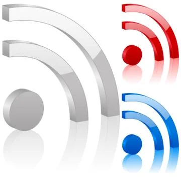 3d rss symbol Illustrazione stock