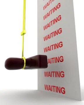 3d rubber stamping waiting concept Stock Illustration