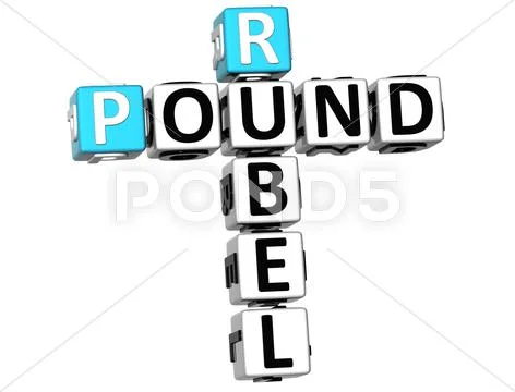 3d rubel pound crossword Stock Illustration