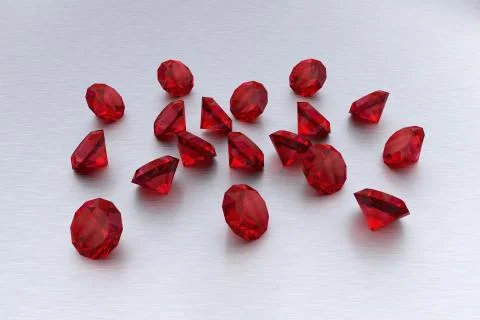 3D Ruby - 18 Red Gems Stock Illustration