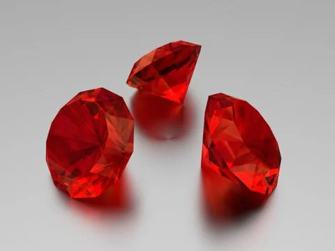 3D Ruby - 3 Gems Stock Illustration