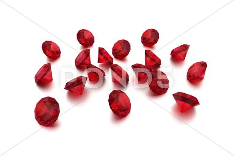 3D Rubys - 18 Red Gems Stock Illustration ~ #24787884