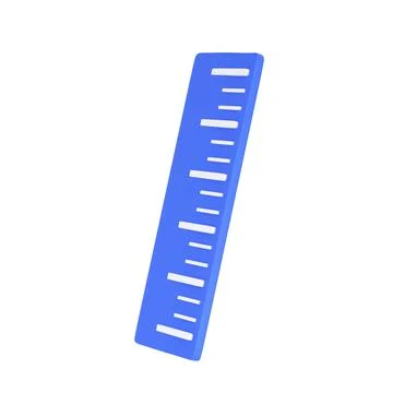 3D Ruler icon school isolated with clipping path. Simple office supplies. Rule 스톡 일러스트
