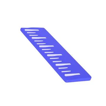 3D Ruler icon school isolated with clipping path. Simple office supplies. Rule Stock Illustration
