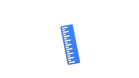 3D Ruler icon on school supplies, Rule measure length scale animation Stock Footage 314735325