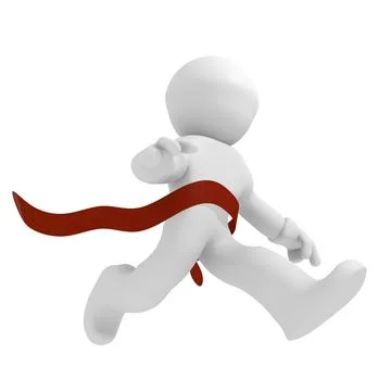 3d runner with a red ribbon, winning concept Stock Illustration