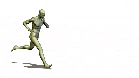 3D runnig men  Stock Footage 141260