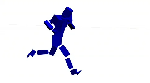 3D runnig men  Stock Footage 142120