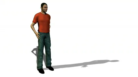 3D runnig men  Stock Footage 142133