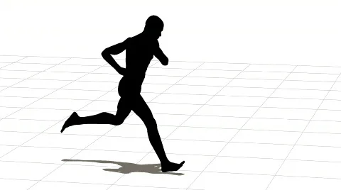 3D runnig men  Stock Footage 142136
