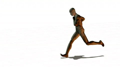3D runnig men  Stock Footage 142139