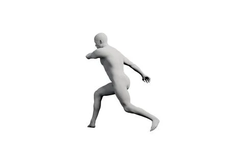 3D running figure model side studio shot Stock Illustration