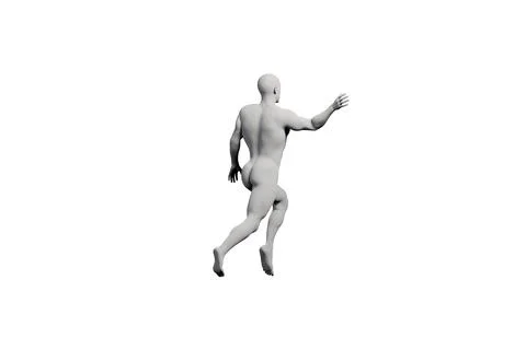 3D running figure model on white background Stock Illustration