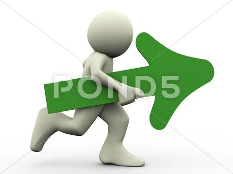 3d running man with arrow Stock Illustration