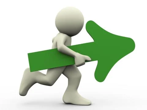 3d running man with arrow Stock Illustration