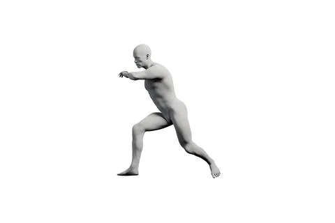 3D running mannequin model pose 库存插图