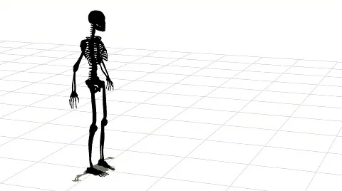 3D running skeleton Stock Footage 142140