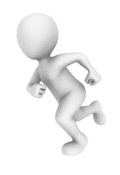 3d running white man. 3d illustration. Stock Illustration