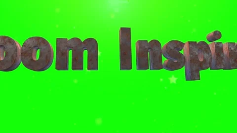 3D rusty metal text on green screen. Grunge industrial letters with alpha Video stock 340597690