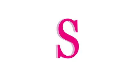 3d S letter logo loopable pink color white background Illustrazione stock