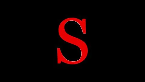 3d S letter logo loopable rotated red color black background Stock Photos