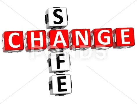 3d safe change crossword Stock Illustration