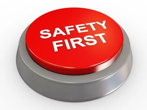 3d safety first button Stock Illustration