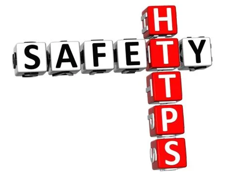 3d safety https crossword Illustrazione stock