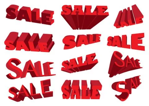 3D sale text Illustrazione stock