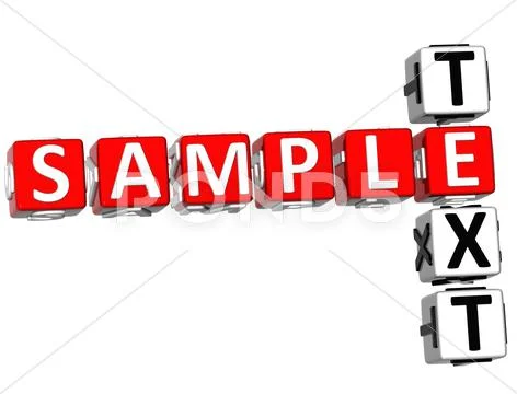 3d sample text crossword Stock Illustration