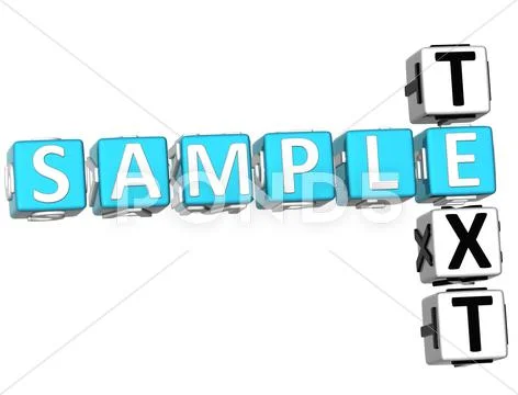 3d sample text crossword Stock Illustration