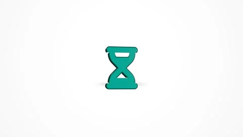 3D Sand Hourglass Timer Icon Animated Loop on White Background 4K Stock Footage 347650893