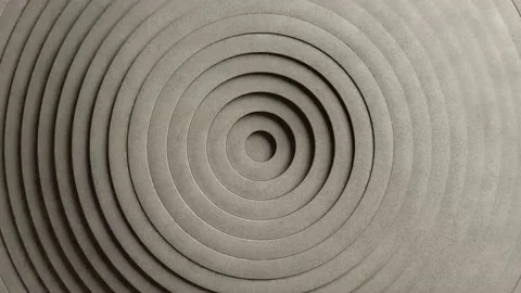 3D Sand-textured Circles Pattern Seamless Loop. Ripple Effect. 4K Stock Footage 188734496