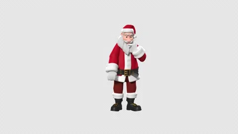 3D Santa Claus Brainstorming in Deep Thinking About An Idea. Vídeo Stock 294803368