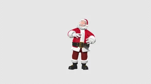 3D Santa Claus Laughing while Hands on Stomach Vidéo 294798619