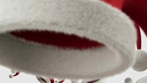 3D Santa Hat, Transition Animation. Red Color. 3 Items. 4K Alpha Channel. Stock Footage 258807667
