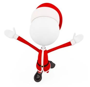 3d Santa for jumping pose Illustrazione stock