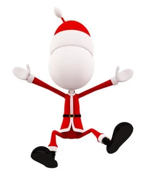3d Santa for jumping pose Illustrazione stock