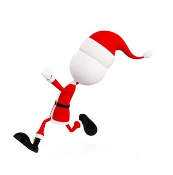 3d Santa for running pose Stock Illustration