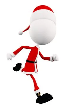 3d santa with running pose Illustrazione stock
