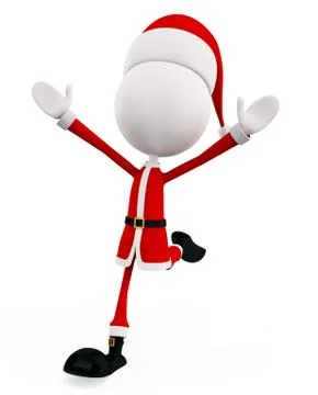 3d Santa with running pose Stock Illustration