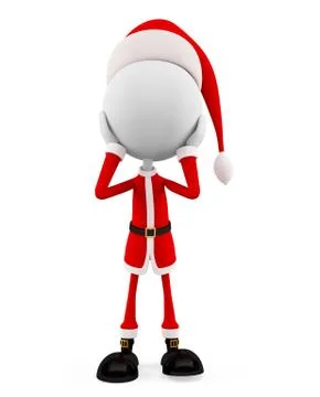 3d Santa with shocking pose Stock Illustration
