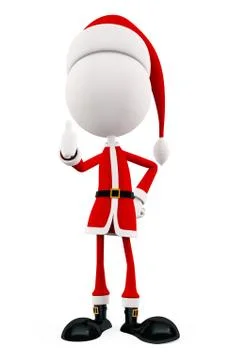 3d Santa with thumb up pose Stock Illustration