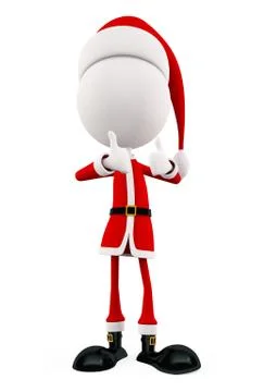 3d Santa with thumb up pose Stock Illustration