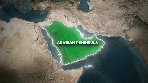3D Satellite Map Animation Highlighting Arabian Peninsula Vídeos de archivo 336503799