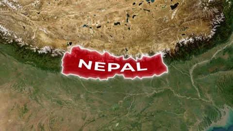 3D Satellite Map Animation Highlighting Nepal Stock Footage 341934321