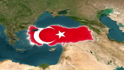 3D Satellite Map Animation Showing Turkiye's Borders Stock Footage 340773490