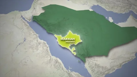 3D Satellite Map Zoom to Makkah Province Saudi Arabia Stock Footage 337319272