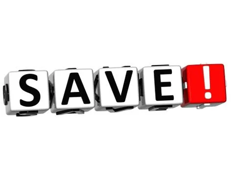 3d save crossword Stock-Illustration